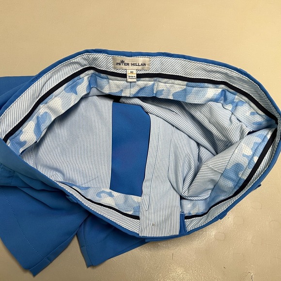 Peter Millar Golf Shorts Mens 32 Performance Blue 9'' Inseam Classic Chino - Picture 7 of 10